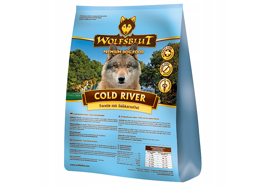 Корм для крупных собак рейтинг. Корм для собак Wolfsblut Cold River. Волчья кровь корм для собак состав. Wolfsblut для маленьких пород. Сухой корм Wolfsblut - Cold River 12,5 кг.